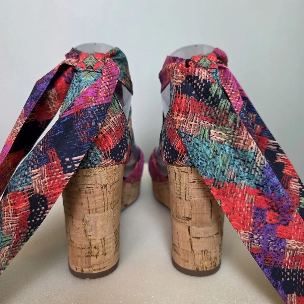 IMPO Women's Orabelle Ankle Wrap Platform Wedge Sandals Olani Bright Multi, 7.5
